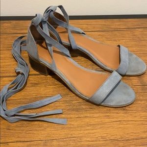 Light Blue Suede Sandals